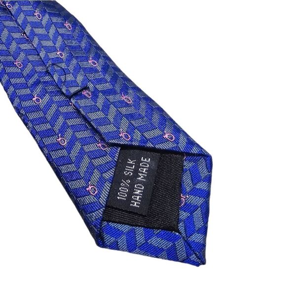Wilson & Bow Breast Cancer Awareness Neck Tie, Blue, Silk,  NWT - Picture 7 of 7